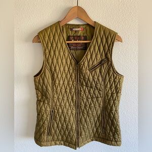 Vintage Sisley Relaxed Elegance Outdoor Wear Green Quilted Vest - S